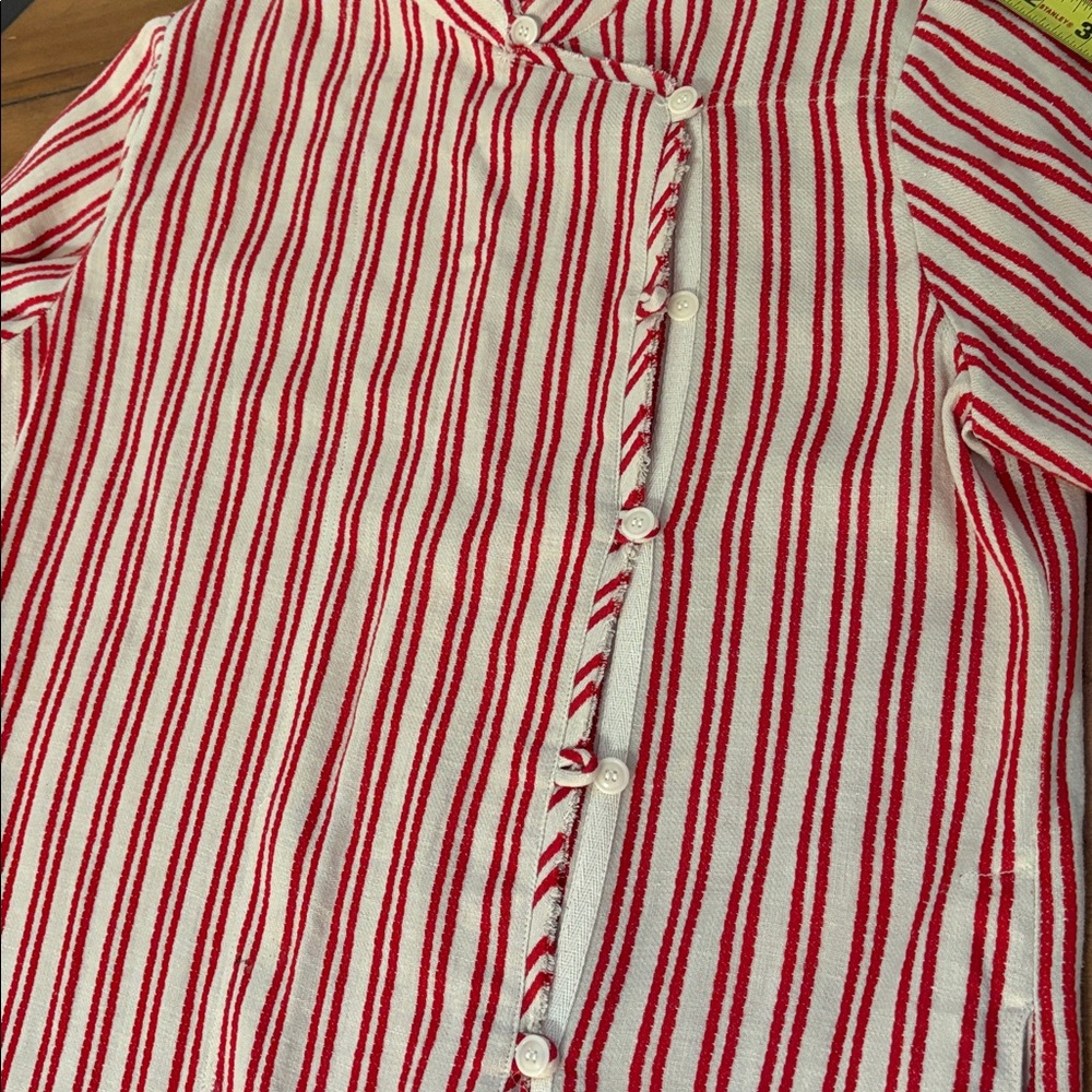 Raquel Allegra Red and Cream Duster Dress Size 2 - Picture 8 of 15
